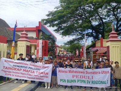 AMSU Tuntut KAPOLDASU Proses Hukum Oknum Pengurus KPSS Muara Upu TAPSEL